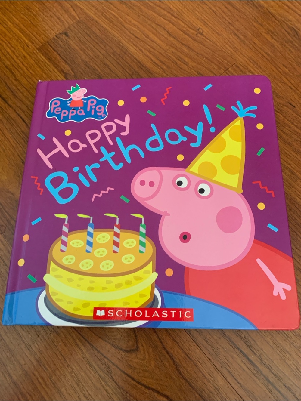 Scholastic Peppa Pig Happy Birthday Board Book - Purple, Pink, Yellow